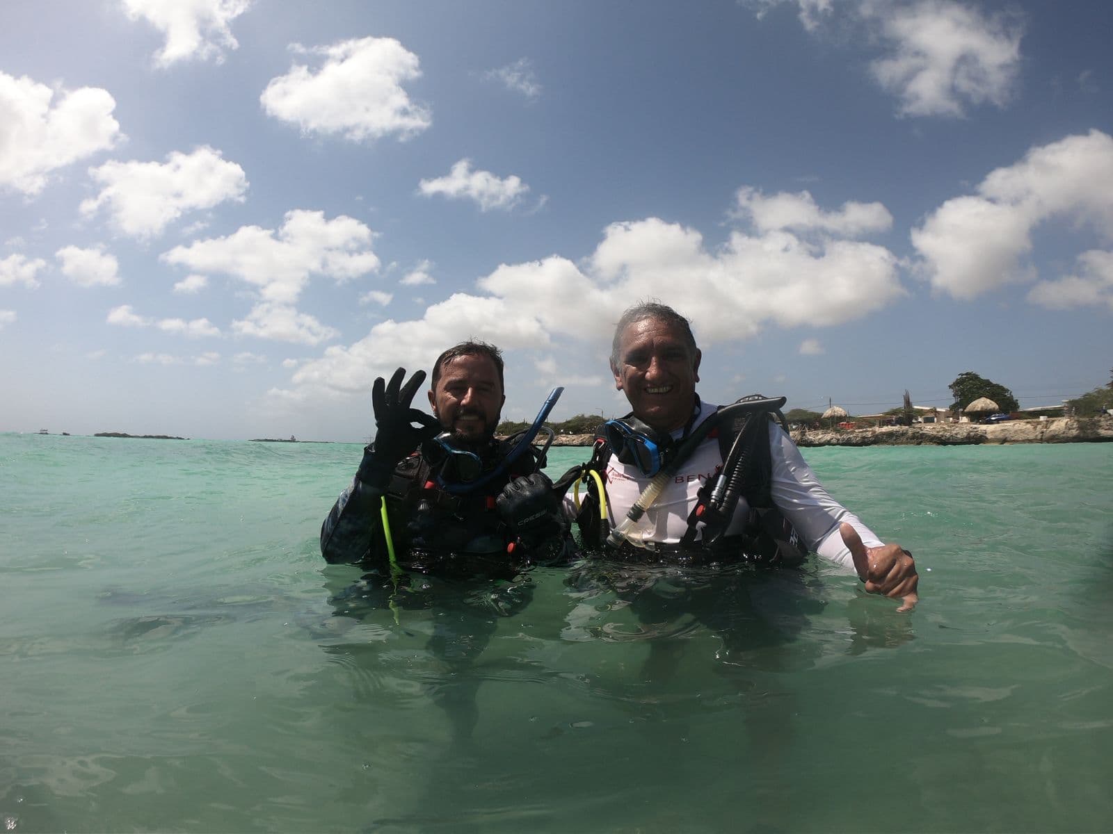 Diver underwater in Aruba