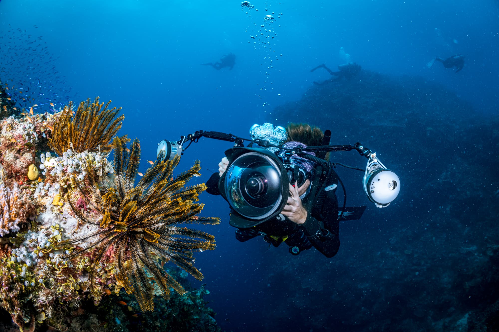 Certified diver practicing advanced specialty skills